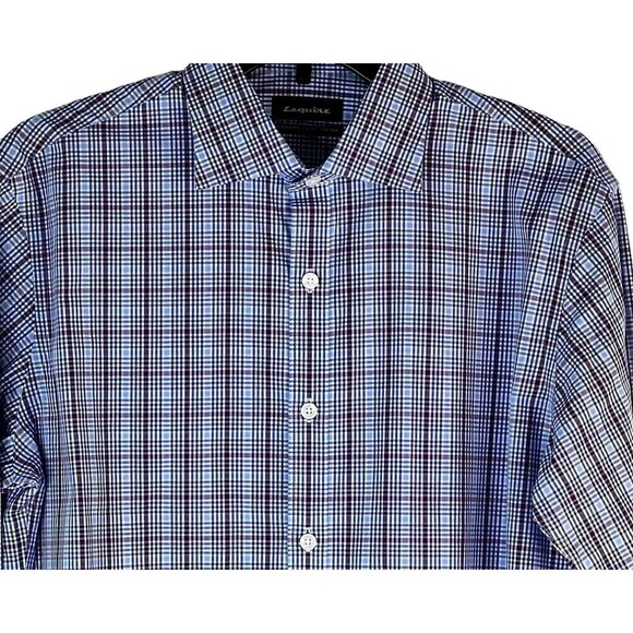 NWOT Esquire Mens Long Sleeve Button Down Performance Slim Fit 15 1/2 (32/22) - Picture 2 of 7